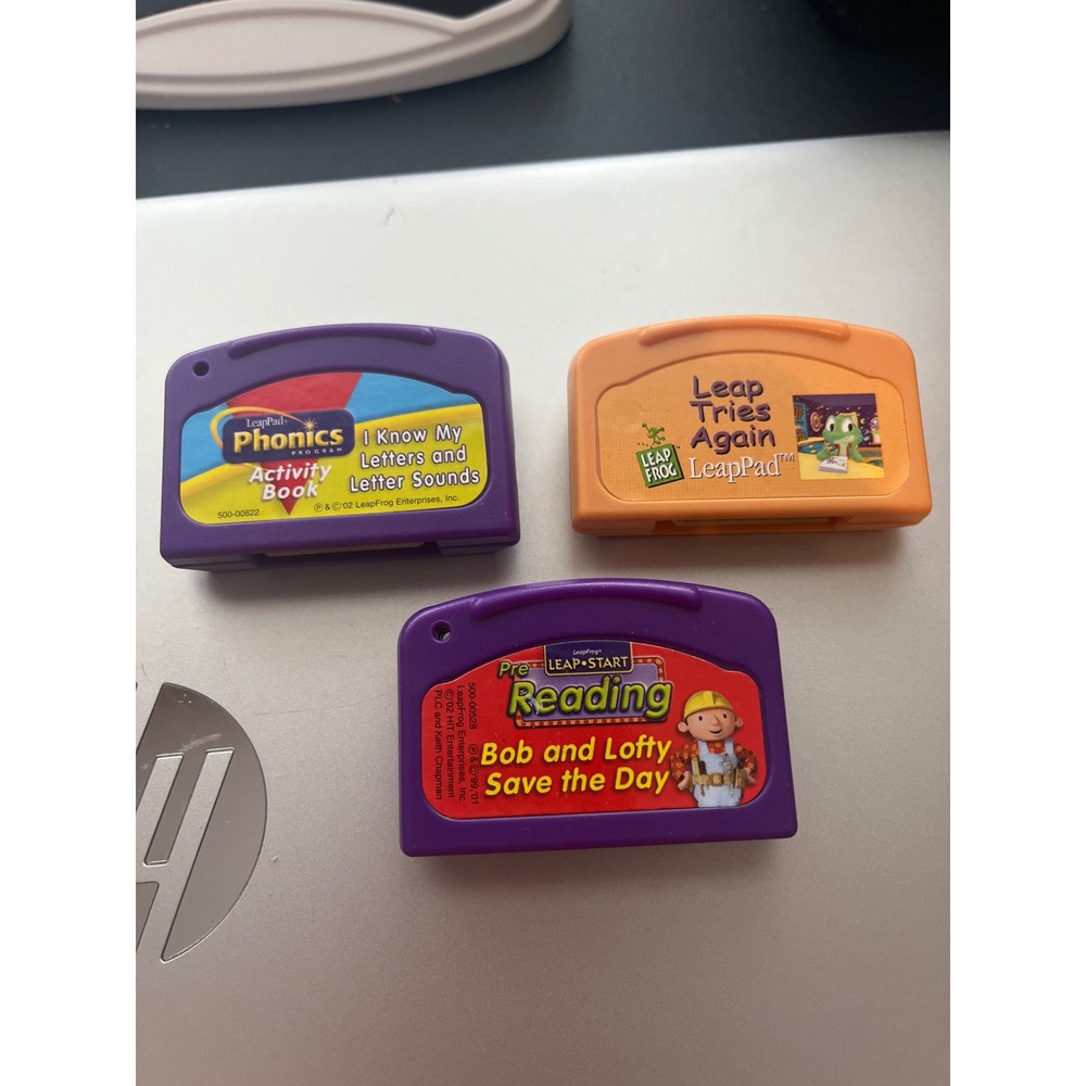 LeapFrog LeapPad Cartridge Lot Phonics Leap Tries Again Bob the Builder 3pc